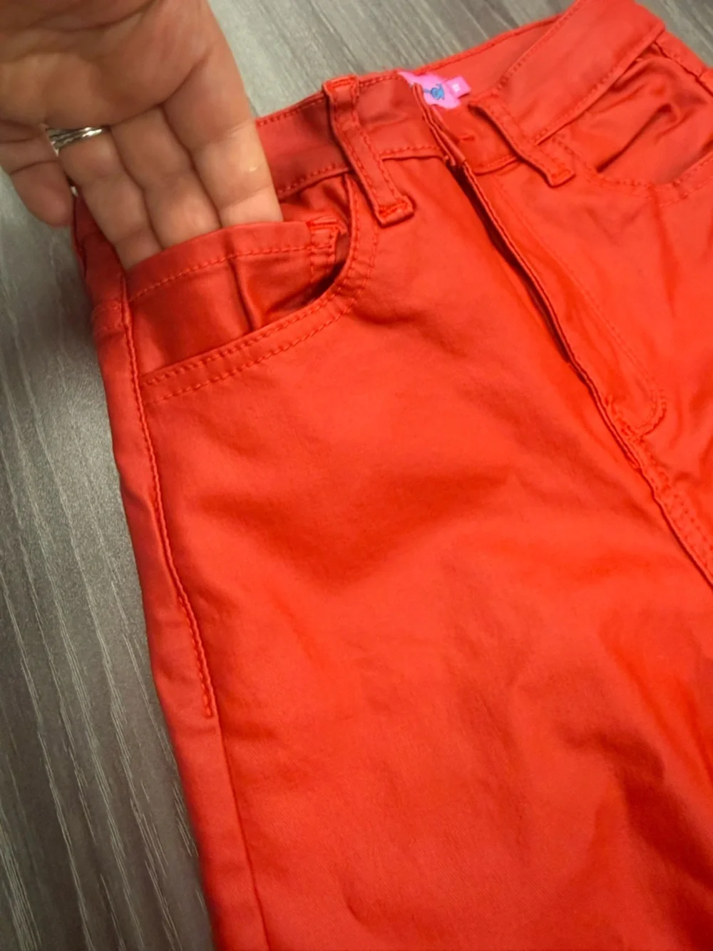 Edikte Luna Faux Leather Flare Jeans Pants in Red Size XS